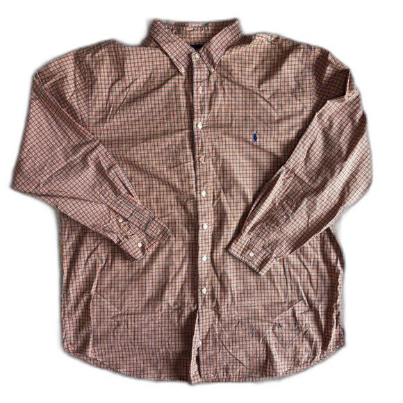 Ralph Lauren Other - RALPH LAUREN 3XLT Classic Fit Plaid Button Down Shirt Orange Navy Big Tall Prep